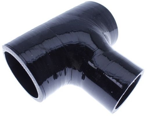 Bild von Tee Silikonschlauch - Schwarz 3 "- 25mm Nieten