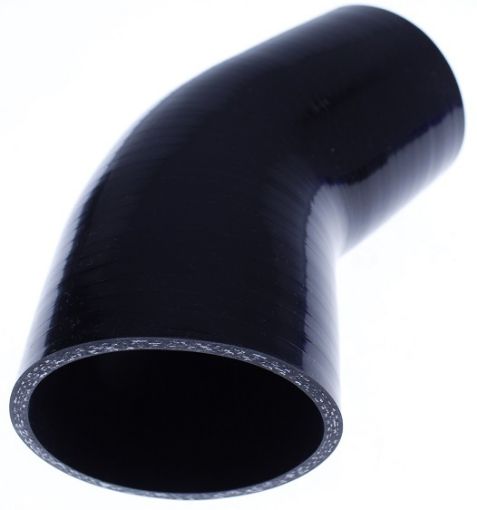 Bild von 45 Grad Silikonbiegung - Schwarz 3½ "- 89mm.