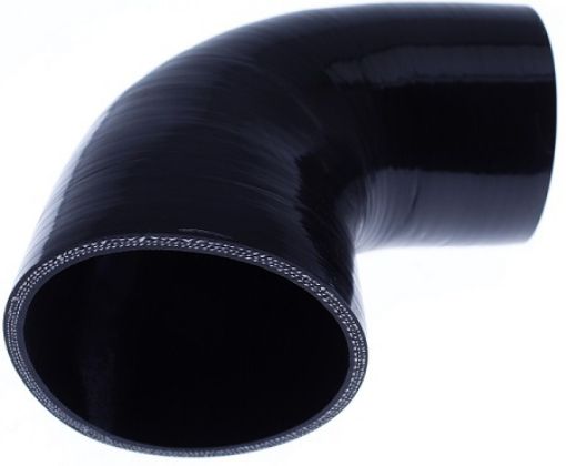 Bild von 90 Grad Silikonbiegung - Schwarz 3½ "- 89mm.