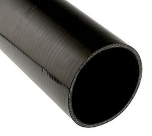 Bild von 1.00" / 25,4mm.  - 1 meter gerader Silikonschlauch - Schwarz