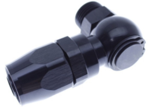 Bild von AN10 (7/8"-14 UNF) - > AN10 hose - 90gr. Black  - PTFE fitting - Banjo fit