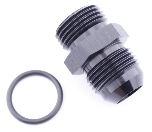 Bild von AN3-Stecker - AN3-O-Ring (3/8 "x24 SAE UNF) Stecker - Nippelanschluss - Schwarz Alu