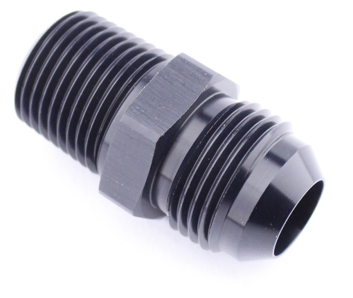 Bild von AN6 Stecker - 3/8 "NPT Stecker - Nippelanschluss - Schwarz Alu