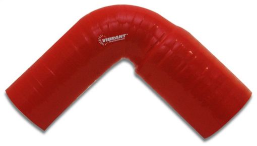 Bild von Vibrant 4 Ply Reinforced Silicone 90 degree Transition Elbow - 2.5in I.D. x 2.75in I.D. (RED)