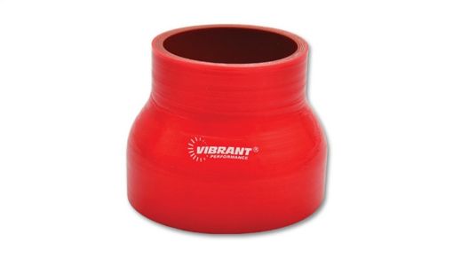 Bild von Vibrant 4 Ply Reinforced Silicone Transition Connector - 1.75in I.D. x 2.5in I.D. x 3in long (RED)