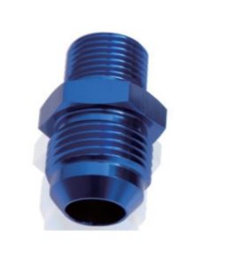 Bild von AN4 Stecker - M10x1 Stecker - Nippelanschluss - Blau Alu