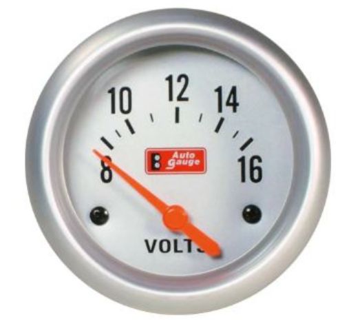 Bild von Autogauge Voltmeter - Weiß