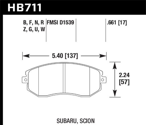 Bild von Hawk DTC - 80 13 Subaru BRZ13 Legacy 2.5i13 Scion FR - S Front Race Brake Pads