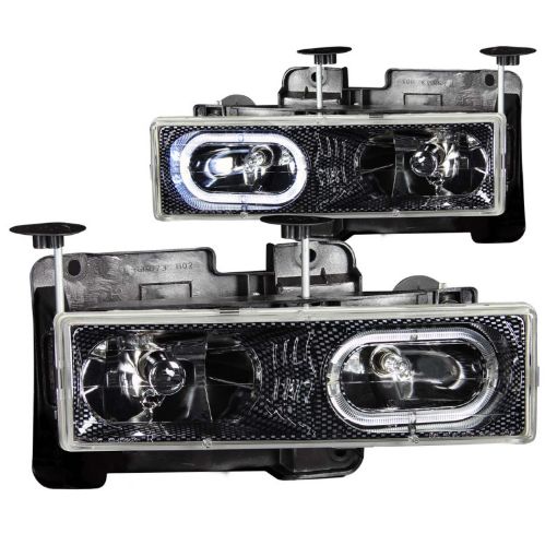 Bild von ANZO 1988 - 1998 Chevrolet C1500 Crystal Headlights Carbon w Halo