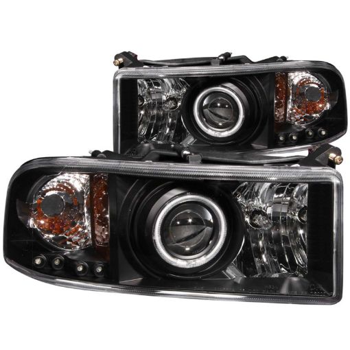 Bild von ANZO 1994 - 2001 Dodge Ram Projector Headlights w Halo Black