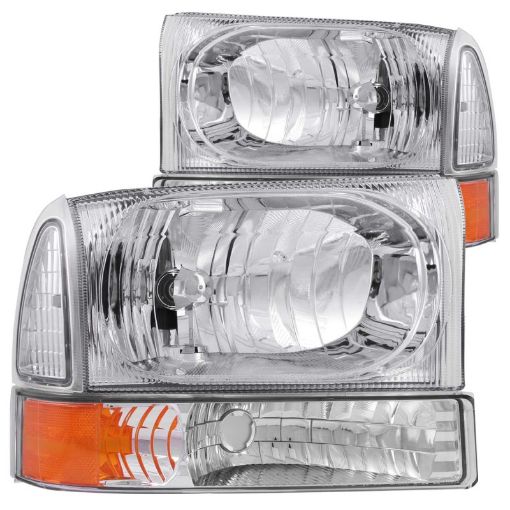 Bild von ANZO 2000 - 2004 Ford Excursion Crystal Headlights Chrome w Corner Lights 2pc