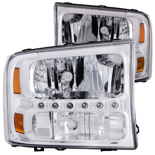 Bild von ANZO 2000 - 2004 Ford Excursion Crystal Headlights Chrome w LED 1pc