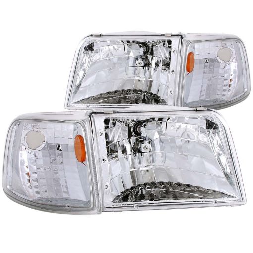 Bild von ANZO 1993 - 1997 Ford Ranger Crystal Headlights Chrome w Corner Lights 2pc