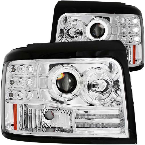 Bild von ANZO 1992 - 1996 Ford F - 150 Projector Headlights w Halo Chrome w Side Markers and Parking Lights