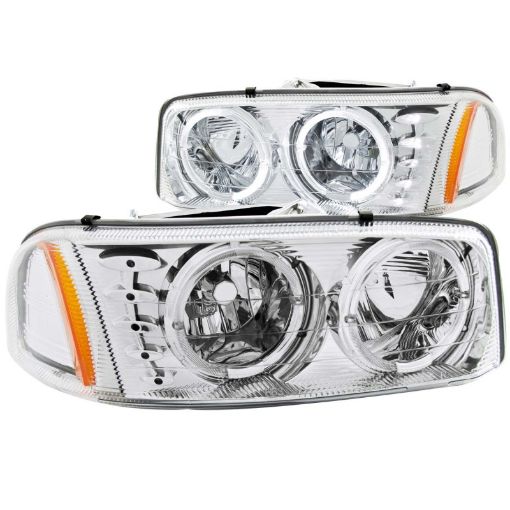 Bild von ANZO 1999 - 2006 Gmc Sierra 1500 Crystal Headlights w Halo and LED Chrome