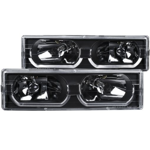 Bild von ANZO 1988 - 1998 Chevrolet C1500 Crystal Headlights Black w Low - Brow