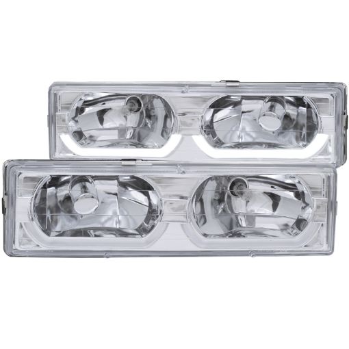 Bild von ANZO 1988 - 1998 Chevrolet C1500 Crystal Headlights Chrome w Low - Brow