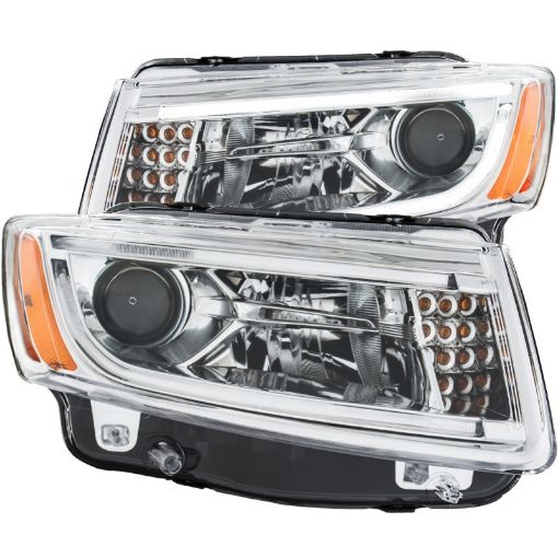 Bild von ANZO 2014 - 2015 Jeep Grand Cherokee Projector Headlights w Plank Style Design Chrome