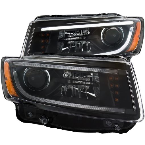 Bild von ANZO 2014 - 2015 Jeep Grand Cherokee Projector Headlights w Plank Style Design Black