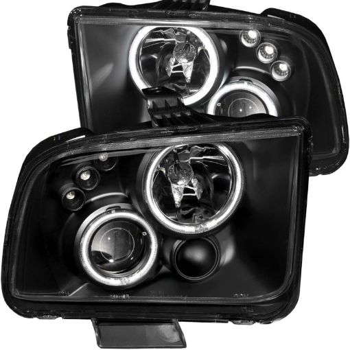 Bild von ANZO 2005 - 2009 Ford Mustang Projector Headlights w Halo Black