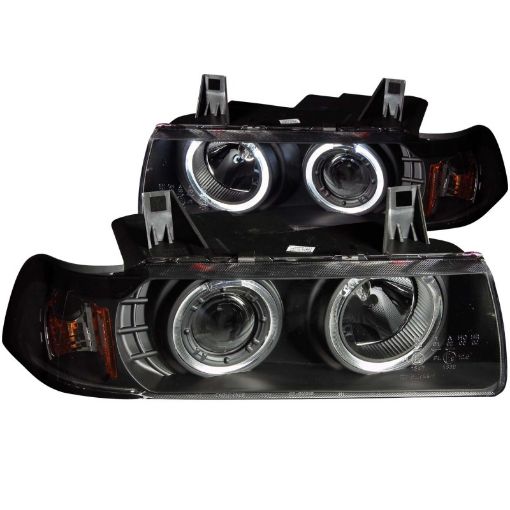 Bild von ANZO 1992 - 1998 BMW 3 Series E36 Projector Headlights w Halo Black G2 1 pc