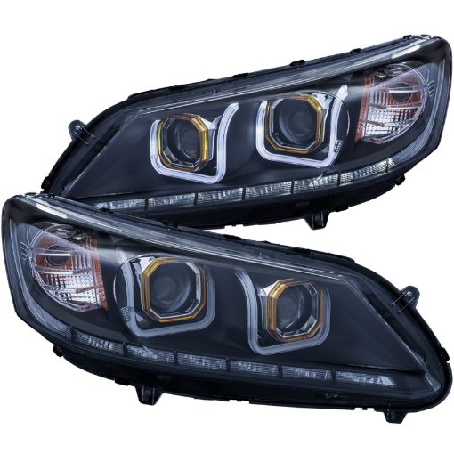 Bild von ANZO 2013 - 2015 Honda Accord Projector Headlights w U - Bar Black