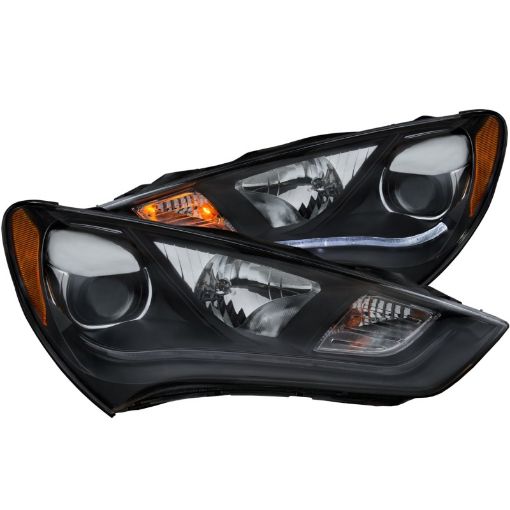 Bild von ANZO 2013 - 2015 Hyundai Genesis Projector Headlights w Plank Style Design Black (HID Compatible)