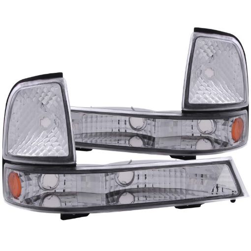 Bild von ANZO 1998 - 2000 Ford Ranger Euro Parking Lights Chrome w Amber Reflector