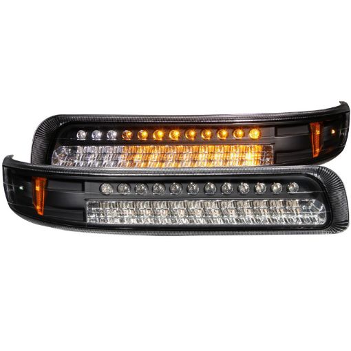 Bild von ANZO 1999 - 2002 Chevrolet Silverado 1500 LED Parking Lights Black w Amber Reflector