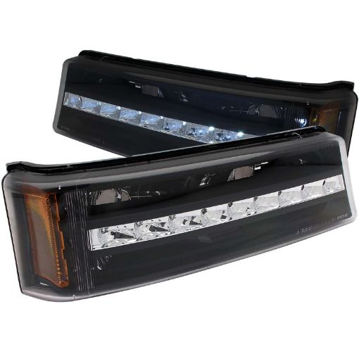 Bild von ANZO 2003 - 2006 Chevrolet Silverado 1500 LED Parking Lights Black w Amber Reflector