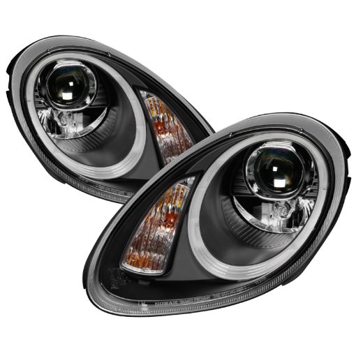 Bild von Spyder Porsche Cayman 05 - 08 Headlights - Halogen Model Only - DRL LED - Black PRO - YD - P98705 - DRL - BK