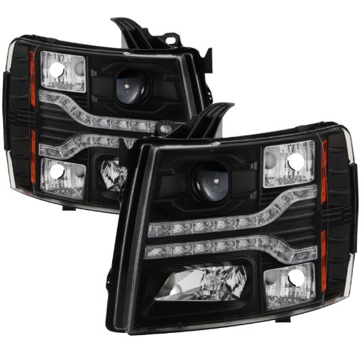 Bild von Spyder Chevy Silverado 1500 07 - 13 V2 Projector Headlights - LED DRL - Black PRO - YD - CS07V2 - DRL - BK