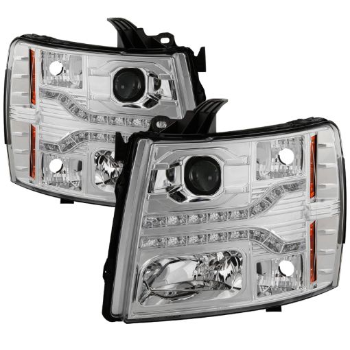 Bild von Spyder Chevy Silverado 1500 07 - 13 V2 Projector Headlights - LED DRL - Chrome PRO - YD - CS07V2 - DRL - C