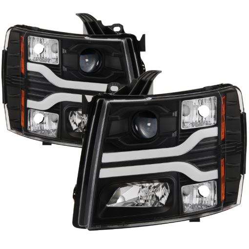 Bild von Spyder Chevy Silverado 1500 07 - 13 Version 3 Projector Headlights - Black PRO - YD - CS07V3 - LBDRL - BK