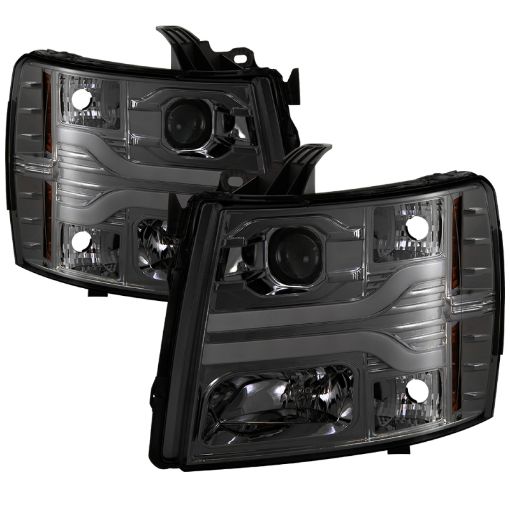 Bild von Spyder Chevy Silverado 1500 07 - 13 Version 3 Projector Headlights - Smoke PRO - YD - CS07V3 - LBDRL - SM