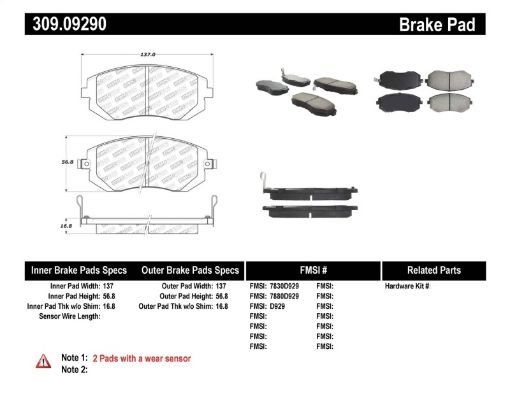 Bild von Stoptech 03 - 10 Subaru ForesterImpreza 02 - 12 Subaru LegacyOutback Sport Brake Pads - Front