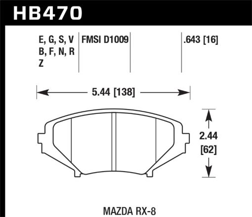 Bild von Hawk 04 - 09 RX8 HPS Street Front Brake Pads (D1009)