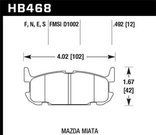 Bild von Hawk 04 - 05 Mazda Miata HT - 10 Race Rear Brake Pads