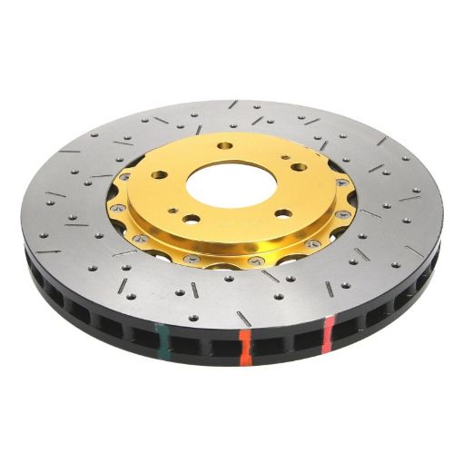 Bild von DBA 2010 Camaro V8 SS Front Drilled Slotted 5000 Series 2 Piece Rotor Assembled w Gold Hat