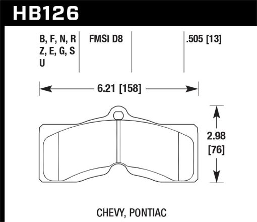 Bild von Hawk 1978 - 1982 Chevy Corvette DTC - 70 Rear Race Brake Pads