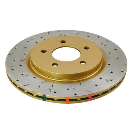 Bild von DBA 05 - 13 Ford Mustang GTV6 Rear Drilled Slotted 4000 Series Rotor w Gold Hat