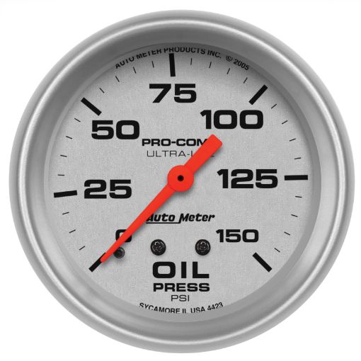 Bild von Autometer Ultra - Lite 2 58in Mechanical 150 PSI Oil Pressure Gauge