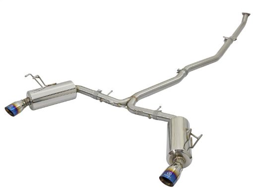 Bild von aFe POWER Takeda 16 - 17 Honda Civic I4 - 1.5L (t) 2.5 - 2.25in 304 SS CB Dual - Exit Exhaust Blue Tips