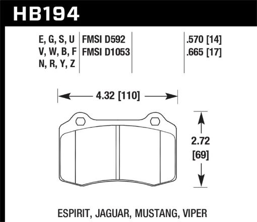 Bild von Hawk 2010 Camaro SS HPS Street Rear Brake Pads