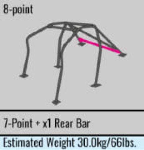 Bild von Cusco Safety 21 2 - Passenger 8 - Point BLK Roll Cage 69 - 76 Datsun Fairlady Z S30 (SONo Cancel)