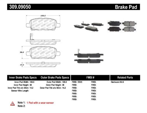 Bild von StopTech Performance 602 - 08 350z 01 - 08 G35 Rear Brake Pads