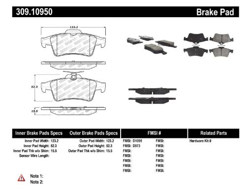 Bild von StopTech Performance 07 - 09 Mazdaspeed3 06 - 07 Mazdaspeed6 06 - 07 Mazda3 Rear Brake Pads