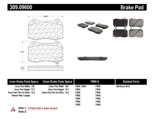 Bild von StopTech Performance 02 - 07 350zG35 w Brembo Front Brake Pads