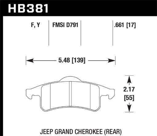 Bild von Hawk 99 - 04 Jeep Grand Cherokee LTS Street Rear Brake Pads