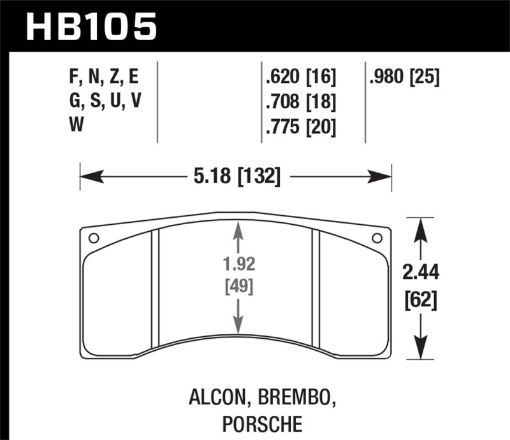 Bild von Hawk BremboAlcon DTC - 60 Race Brake Pad Sets